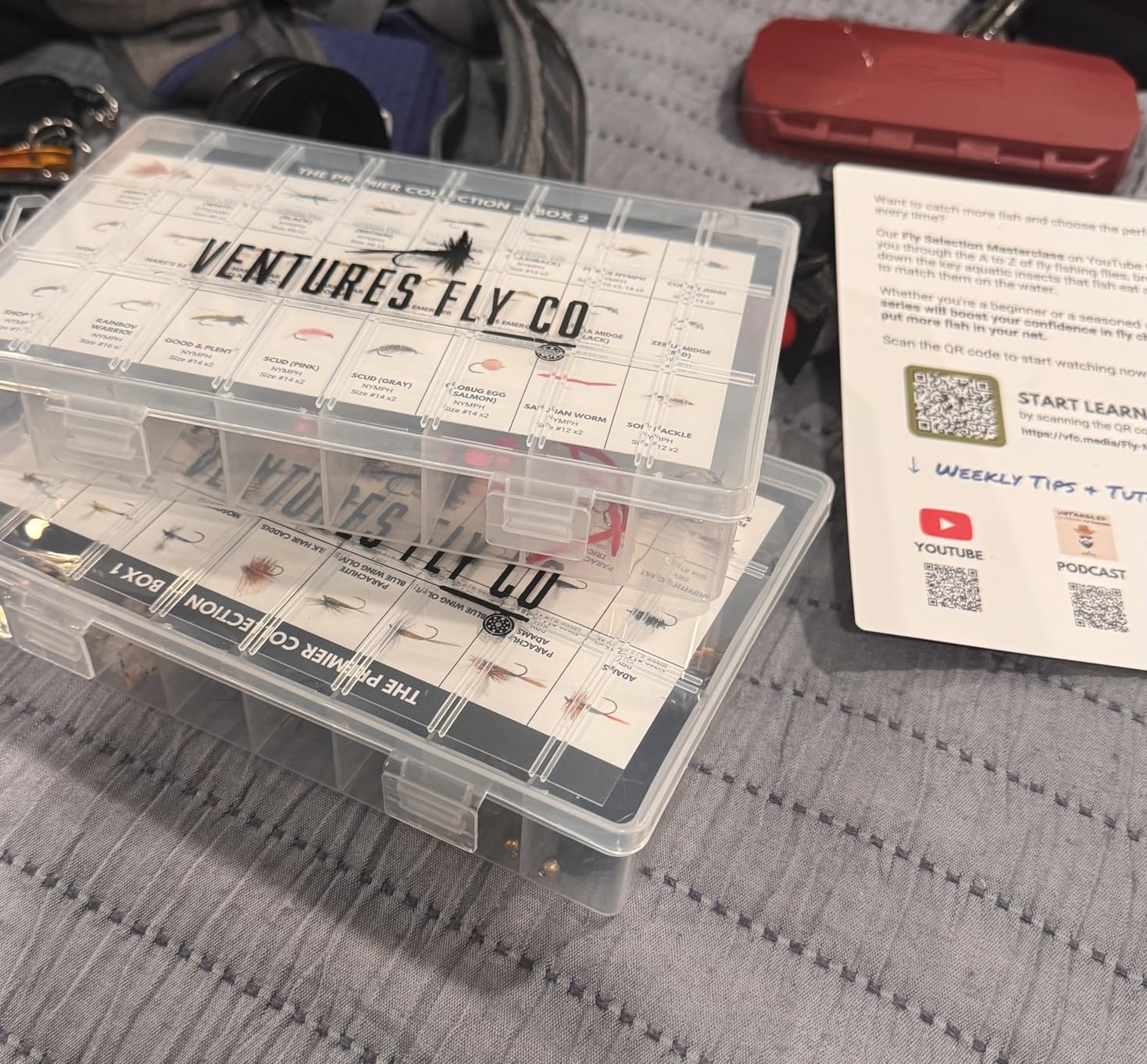 Ventures Fly Co. | 122 Premium Hand Tied Fly Fishing Flies Assortment | Two Fly Boxes Included | Dry, Wet, Nymphs, Streamers, Wooly Buggers, Terrestrials | Trout, Bass Lure Set, Kit, Gift customer photo 1