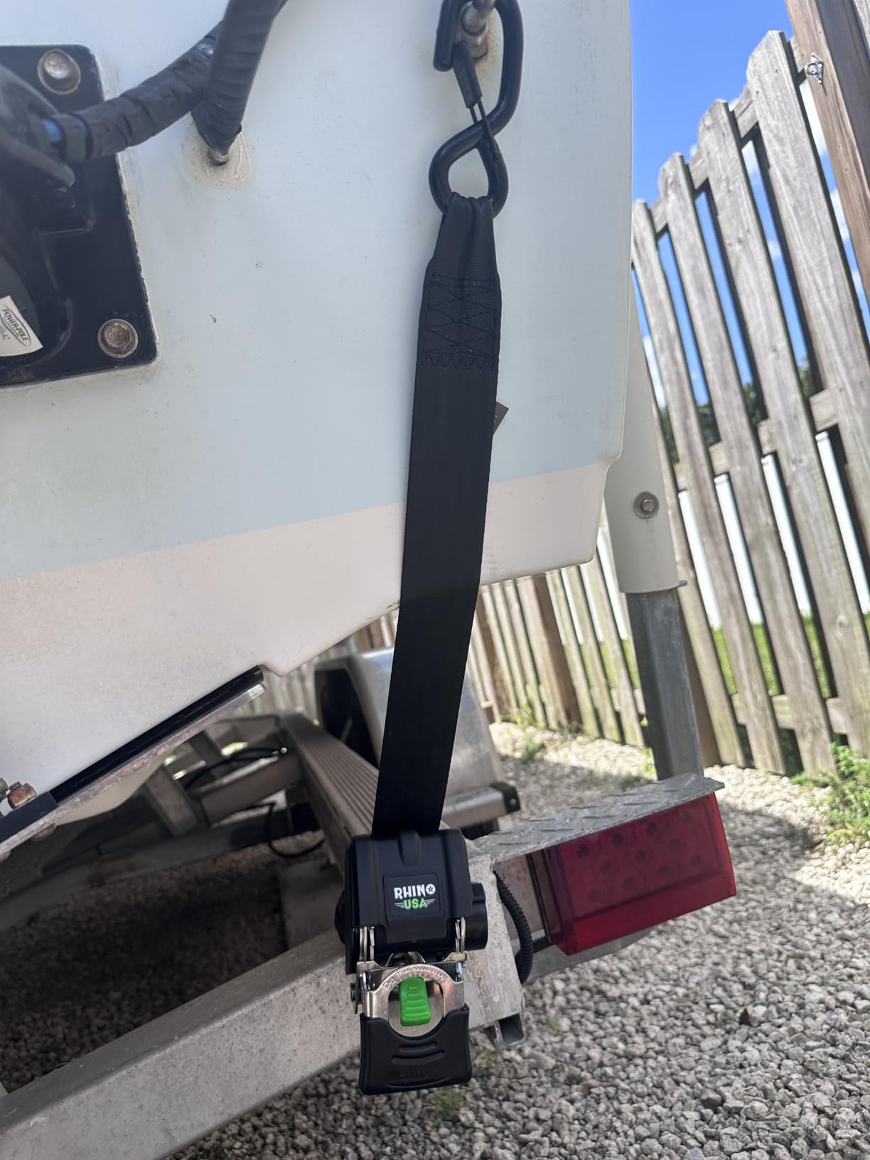Rhino USA Boat Trailer Straps (2-Pack) - Heavy Duty 2 Inch x 48 Inch Boat Tie Down Straps to Trailer - Ultimate Adjustable Transom Tie Down Straps for Trailering Safety with Boat, Jet Ski, & More! - Customer Photo 2