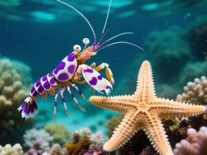 Harlequin Shrimp Eating a Starfish
