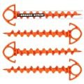 Orange Screw Ultimate Ground Anchors: Heavy Duty Screw-in Tent Stakes for High Wind, Sand, Canopies, and Camping - Made in USA, 100% Recycled, Included T-Grip Tool - (Small, 4 Pack) customer photo 1