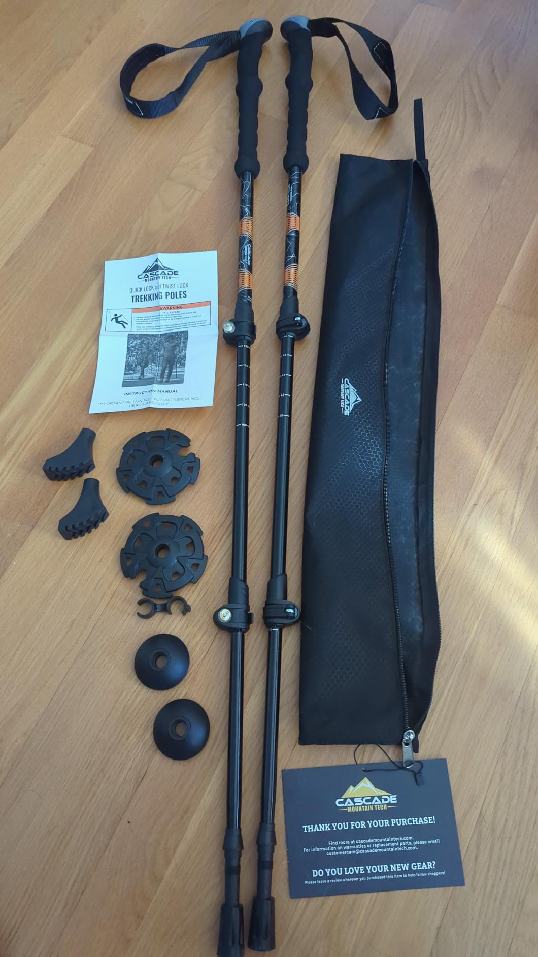 Cascade Mountain Tech Lightweight Aircraft-Grade Aluminum Trekking Poles with Extended Down Grip Plus Tip Kit customer photo 2