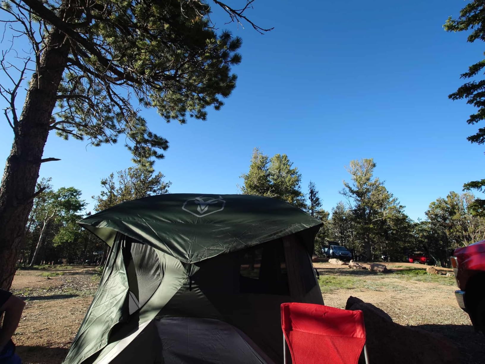 Gazelle Tents™ T4 Hub Tent, Easy 90 Second Set-Up, Waterproof, UV Resistant, Removable Floor, Ample Storage Options, 4-Person, Alpine Green, 94