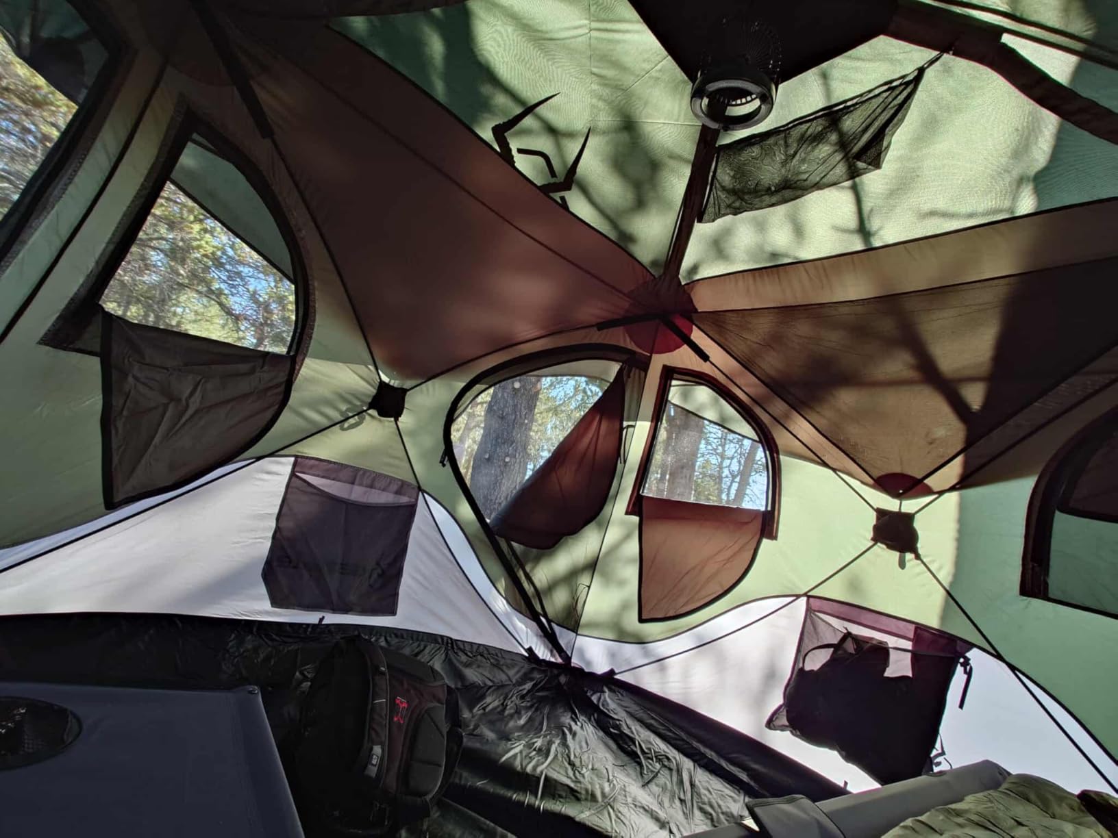 Gazelle Tents™ T4 Hub Tent, Easy 90 Second Set-Up, Waterproof, UV Resistant, Removable Floor, Ample Storage Options, 4-Person, Alpine Green, 94