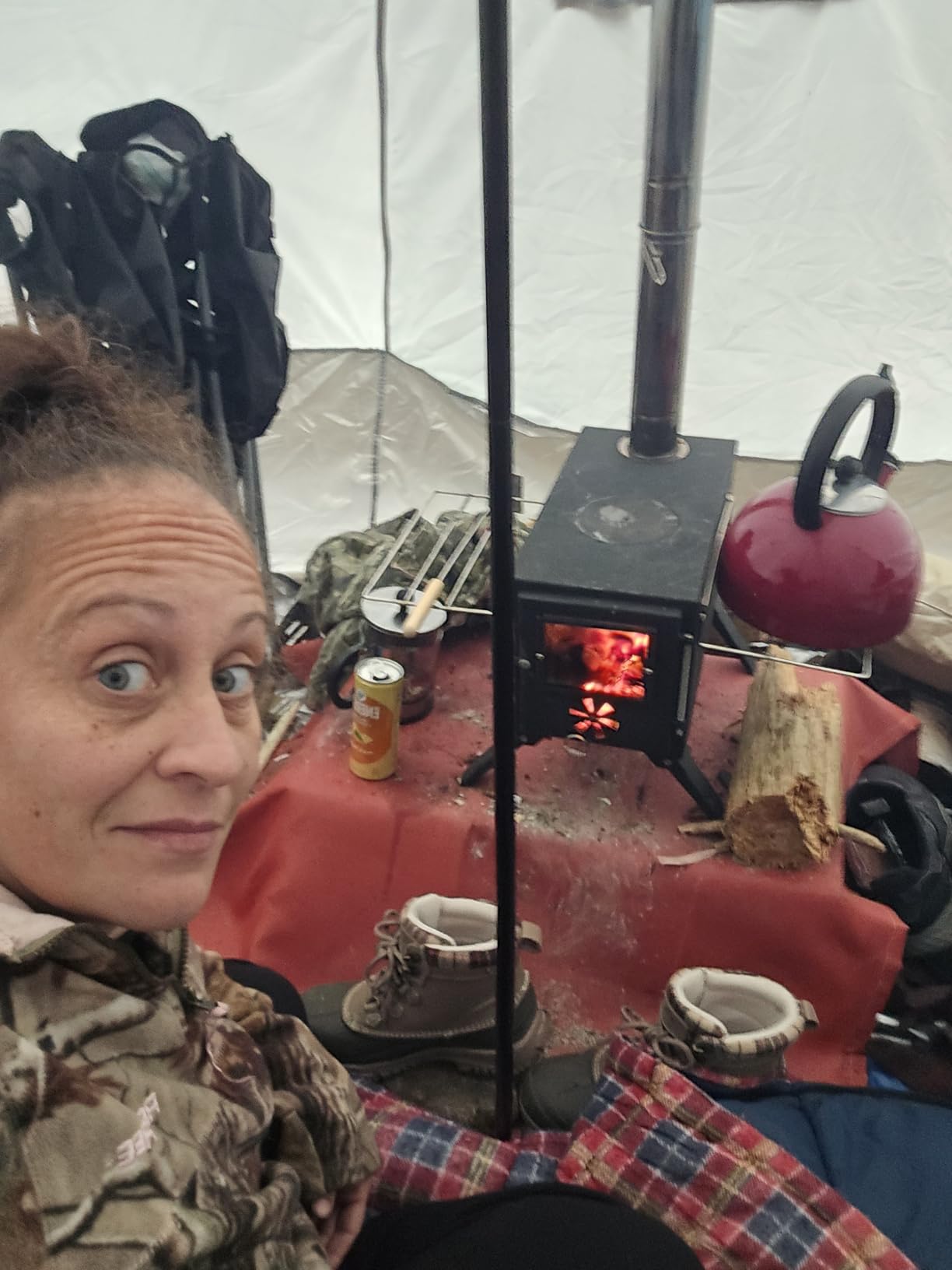 AVOFOREST Hot Tent Stove, Wood Burning Stove, Small Wood Stove with 7 Stainless Chimney Pipes for Outdoor Heating & Cooking, Ice Fishing, Hunting customer photo 2