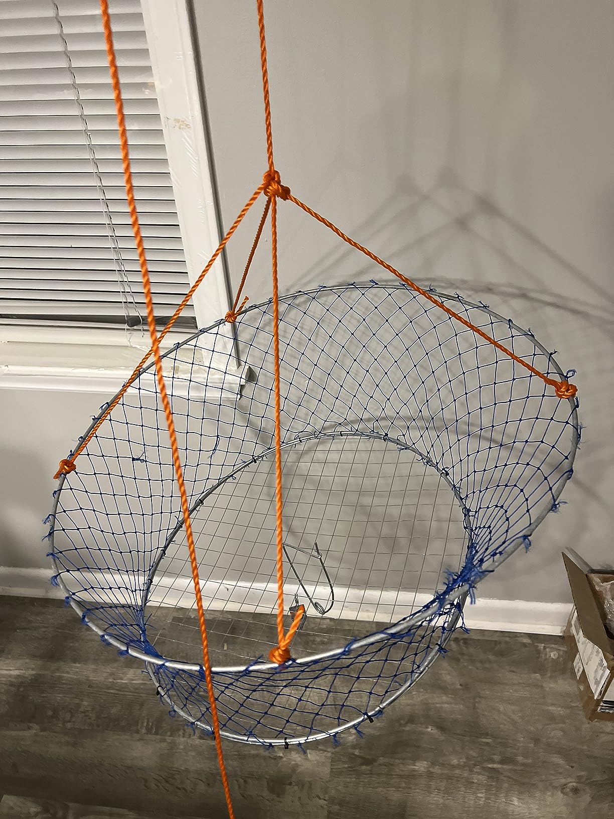 Palmyth Wire Grid Bottom Crab Nets Two Ring Crab Kit with Harness and Bait Clip 24