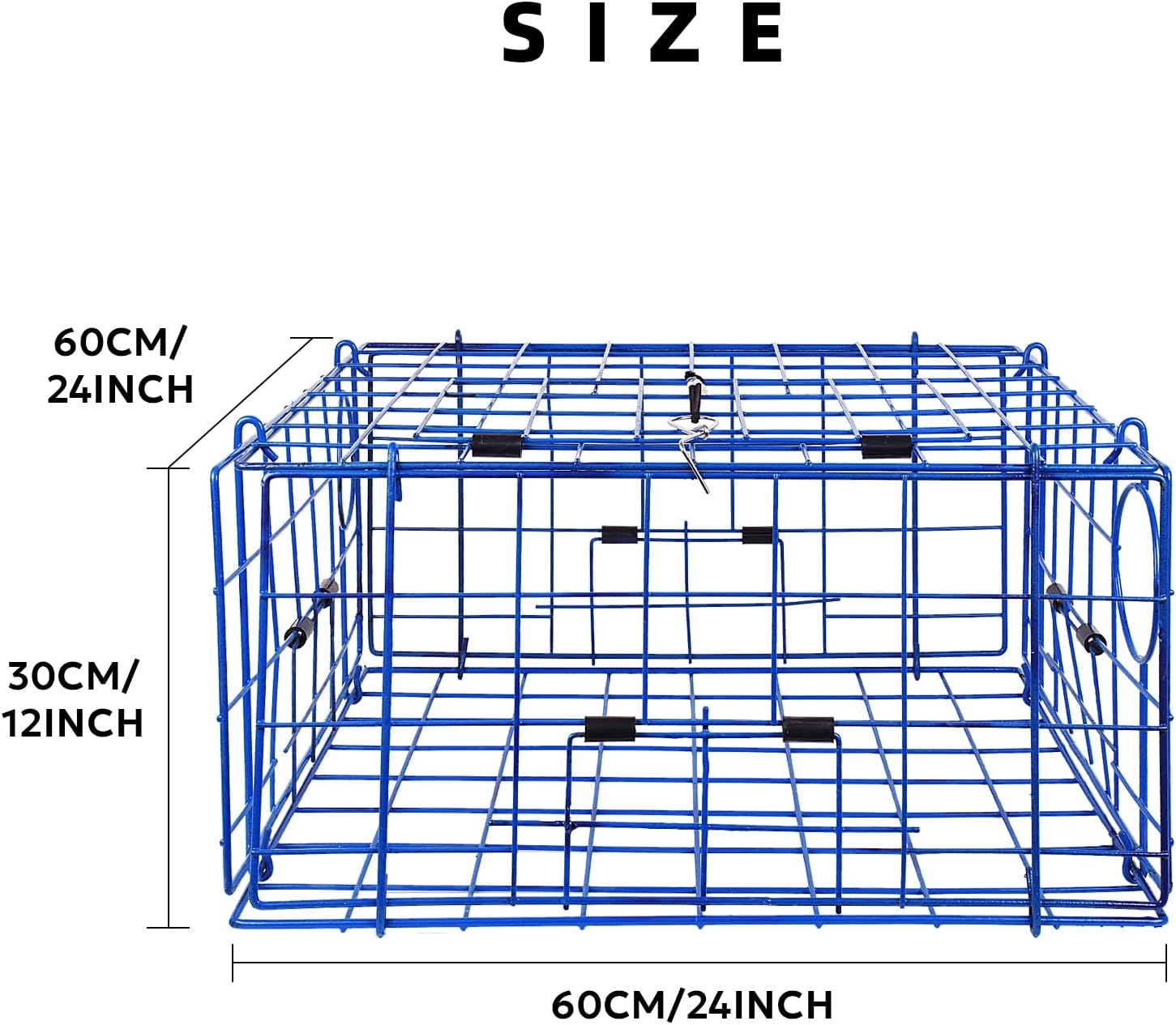 Pacific Folding Crab Trap Pot Vinyl Coated Steel Wire 24''x24''x12'' 2 Pcs for Dungeness customer photo 2