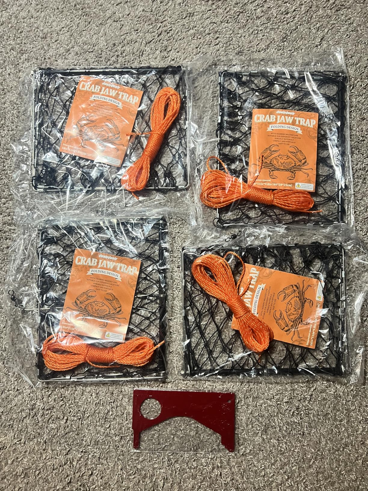 QualyQualy 4 Set Castable Crab Trap Kit, Foldable Crabbing Net with Rope & Bait Clip, Crab Snare/Pots/Traps for Blue Crabs, Dungeness, Crawfish Portable Crabbing Equipment customer photo 2