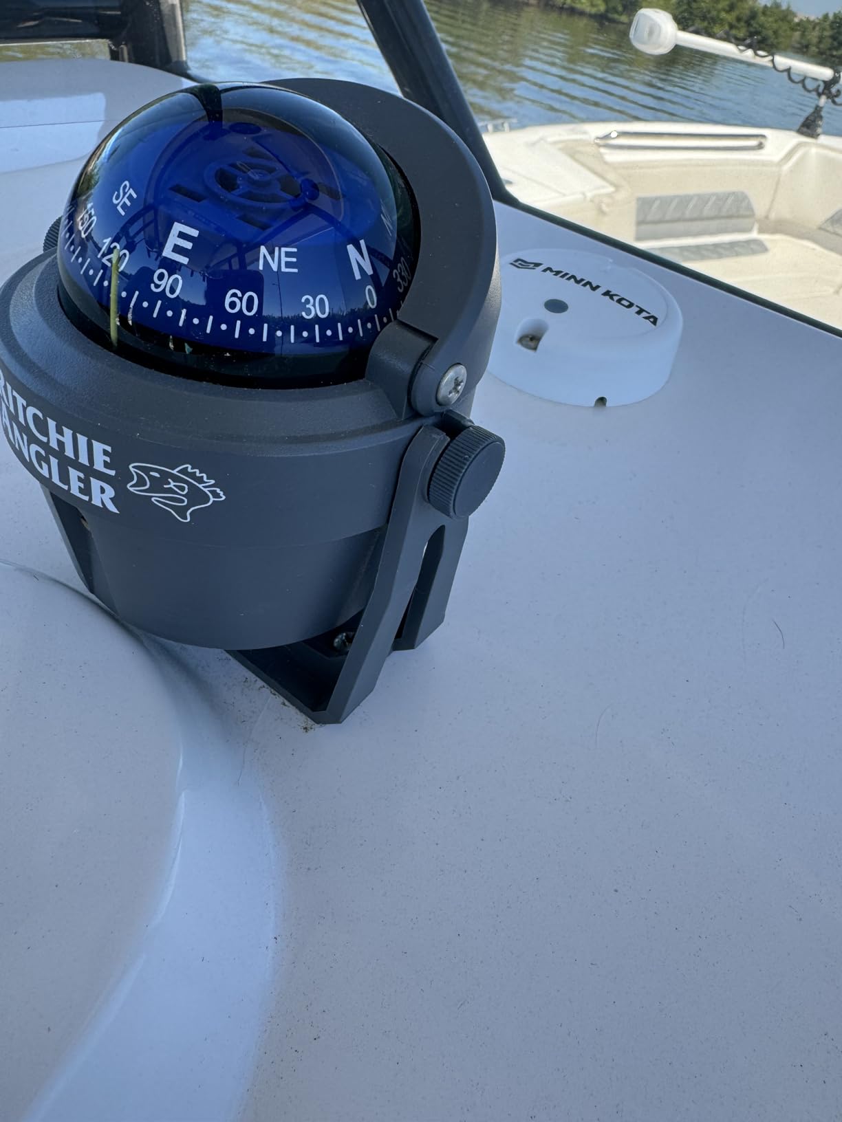 Ritchie Navigation RA-91 Angler Compass - Bracket Mount, Gray with Blue Dial, 2-3/4