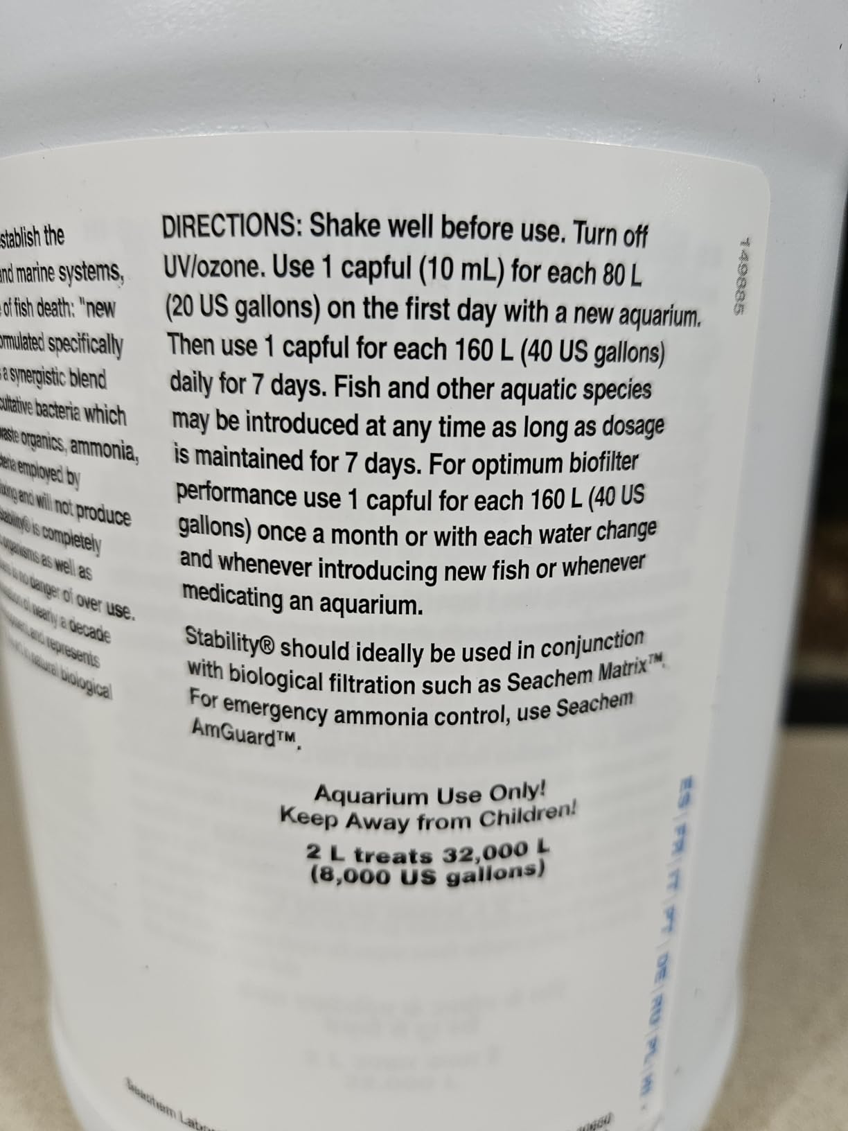 Seachem Stability Fish Tank Stabilizer - For Freshwater and Marine Aquariums, 16.9 Fl Oz customer photo 1
