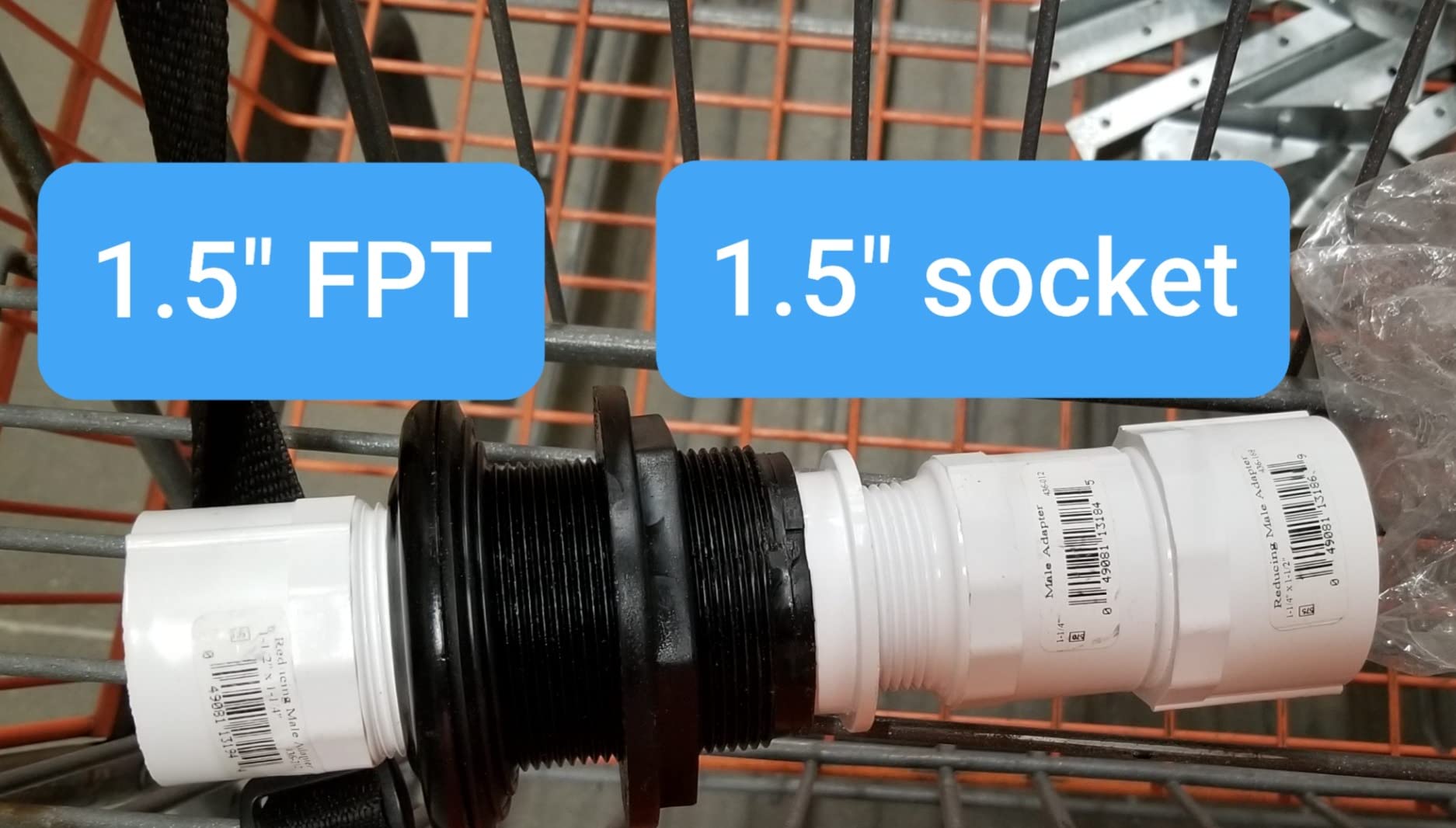 Lifegard Aquatics Standard Threaded Bulkhead Kit for Fish Aquariums - High-Impact Resistant PVC - 1-1/2 Inch customer photo 2
