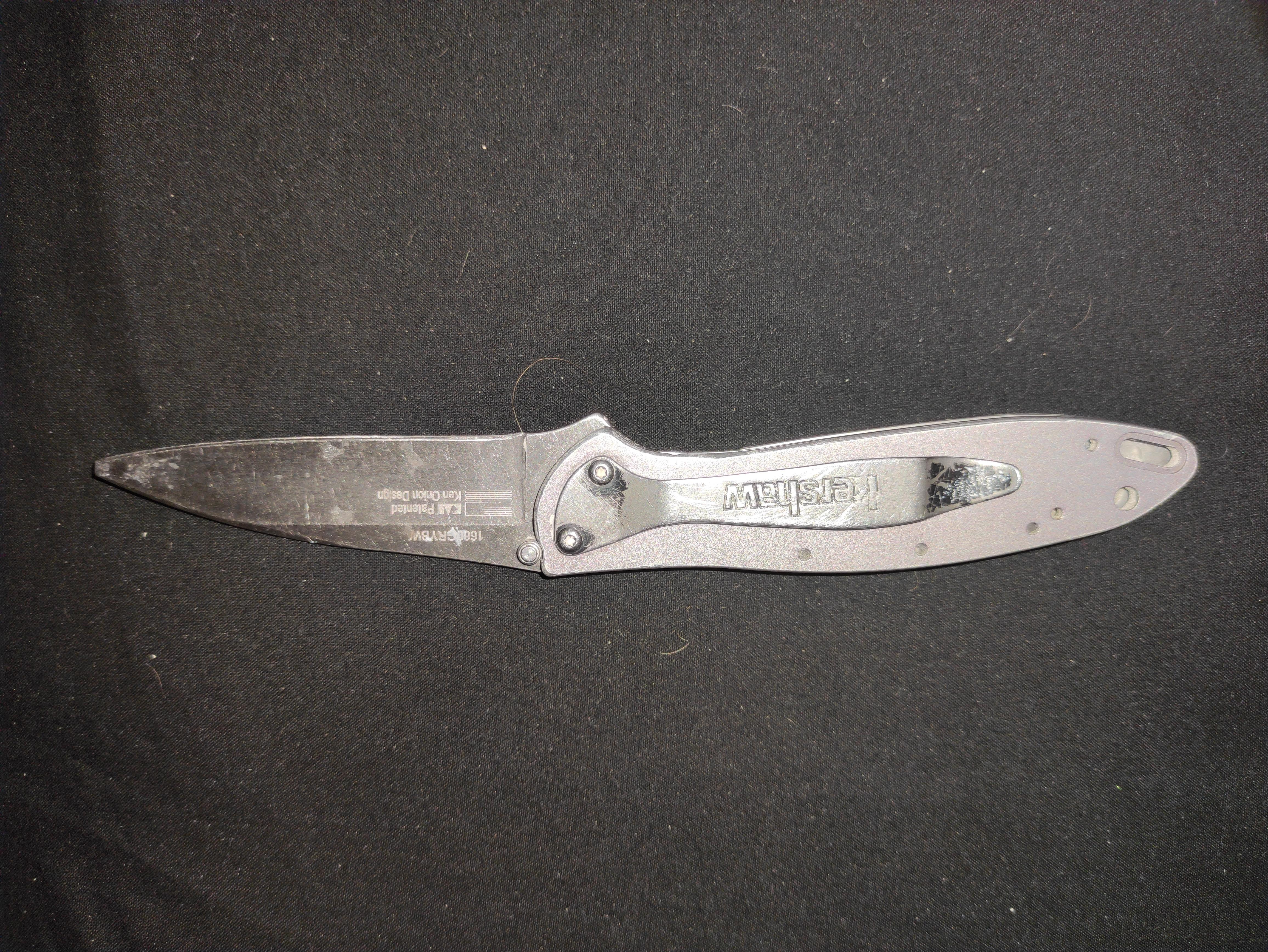 Kershaw Leek, BlackWash Pocket Knife (1660BLKW); 3 Sandvik 14C28N Steel Blade, 410 Stainless Steel Handle, BlackWash Finish, SpeedSafe Assisted Open, Frame and Tip Locks, Reversible Pocketclip; 3 OZ customer photo 2