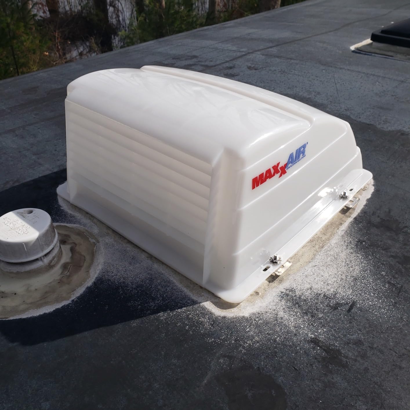 MAXXAIR Maxx I Original Vent Cover - Keep Rain Out & Let Fresh Air In; RV Roof Vent Cover, Zero-Leak Mounting System, Prevents Bugs & Leaves, Eliminates Stale Air, Smoke & Odors, White (00-933066) customer photo 2