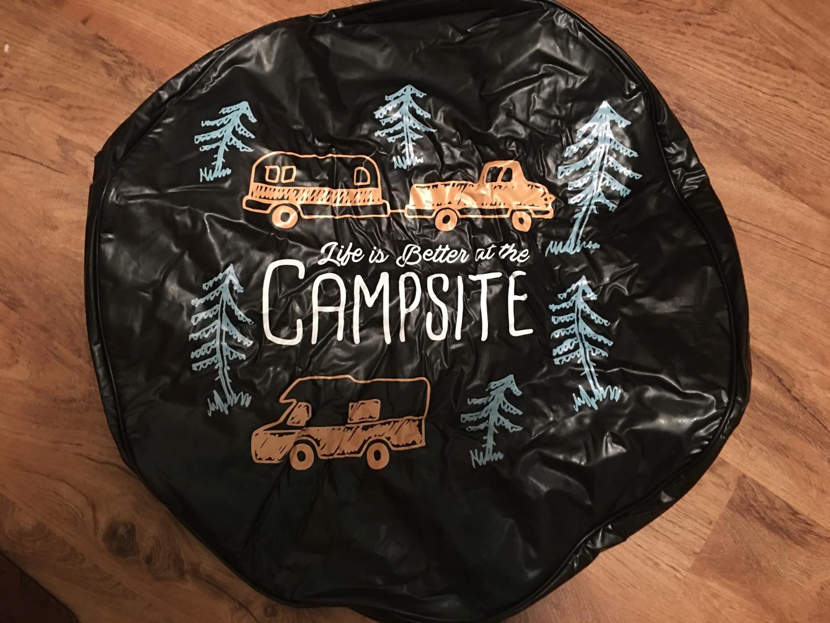 Camco Camper/RV Tire Cover | Crafted of Heavy-Duty Arctic White Vinyl & Fits 29-Inch Wheels | Great for Covering Spare Tires During Travel, RV Storage and Organization, and More (45344) customer photo 2