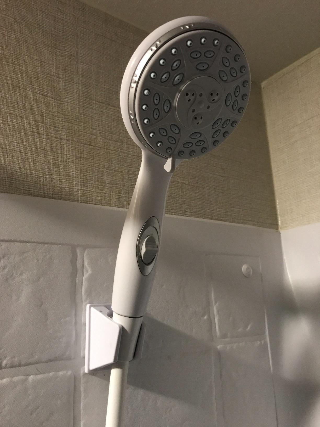 Camco RV Shower Head - On/Off Switch & 5 Spray Patterns - Conserve Potable Water - Rubber Spray Tips - White (43711) customer photo 2