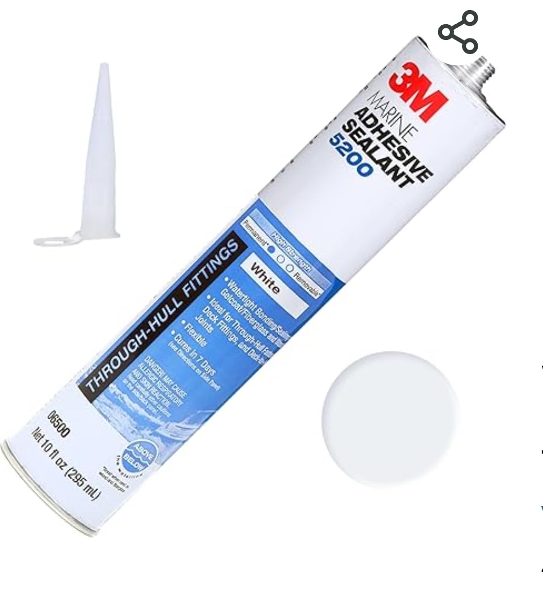 3M Marine Adhesive Sealant 5200 (06504) Permanent Bonding and Sealing for Boats and RVs Above and Below the Waterline Waterproof Repair, Black, 10 fl oz Cartridge with Nozzle customer photo 1