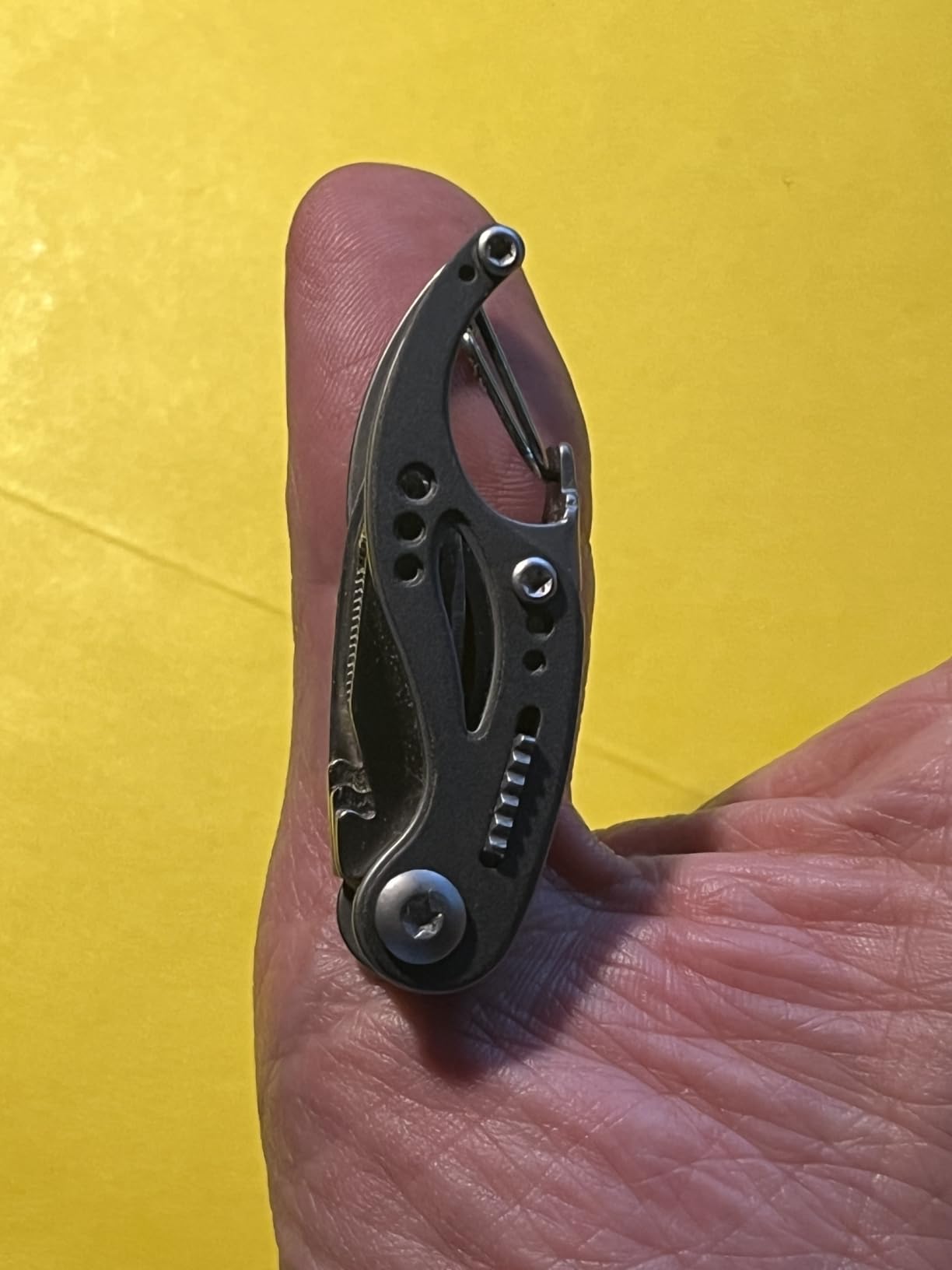 Gerber Curve 6-in-1 EDC Keychain Multitool, Screwdriver, Bottle Opener, Gray | 6-in-1 tool, compact everyday carry tool, pocket knife, screwdriver, bottle opener, keychain clip, gift for men customer photo 2