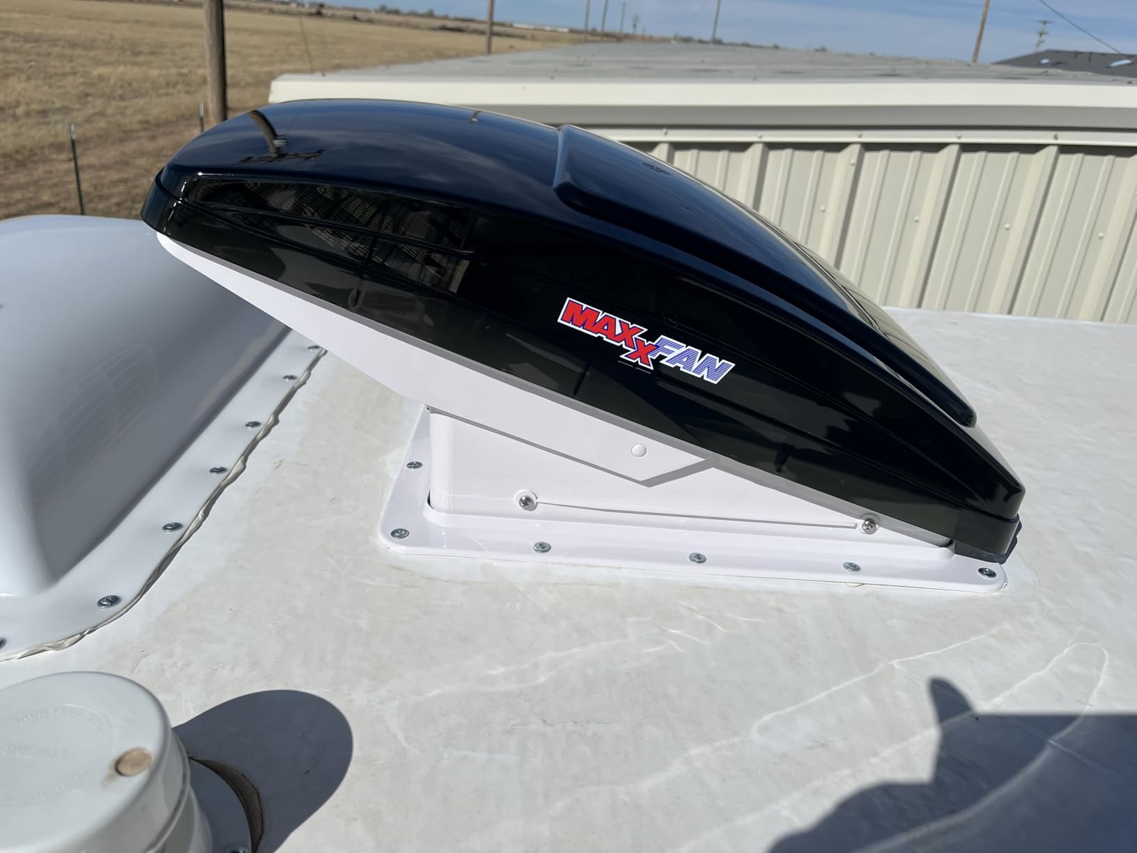 MAXXAIR Maxxfan Deluxe Vent, Fan and Vent Cover All in One - Powerful 10-Speed Reversible Fan with Thermostat, Built-in Rain Cover, Remote Control, Intake & Exhaust Fan, Smoke (00-07500K) customer photo 1