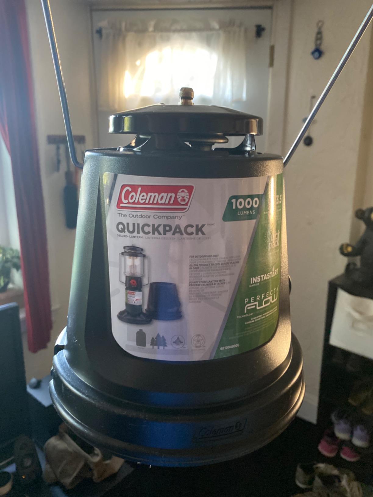 Coleman QuickPack Deluxe+ 1000 Lumens Gas Lantern with Carry Case, Propane Lantern with Automatic Lighting & Adjustable Brightness, Great for Camping, Power Outage, Outdoor Lighting, & More customer photo 1