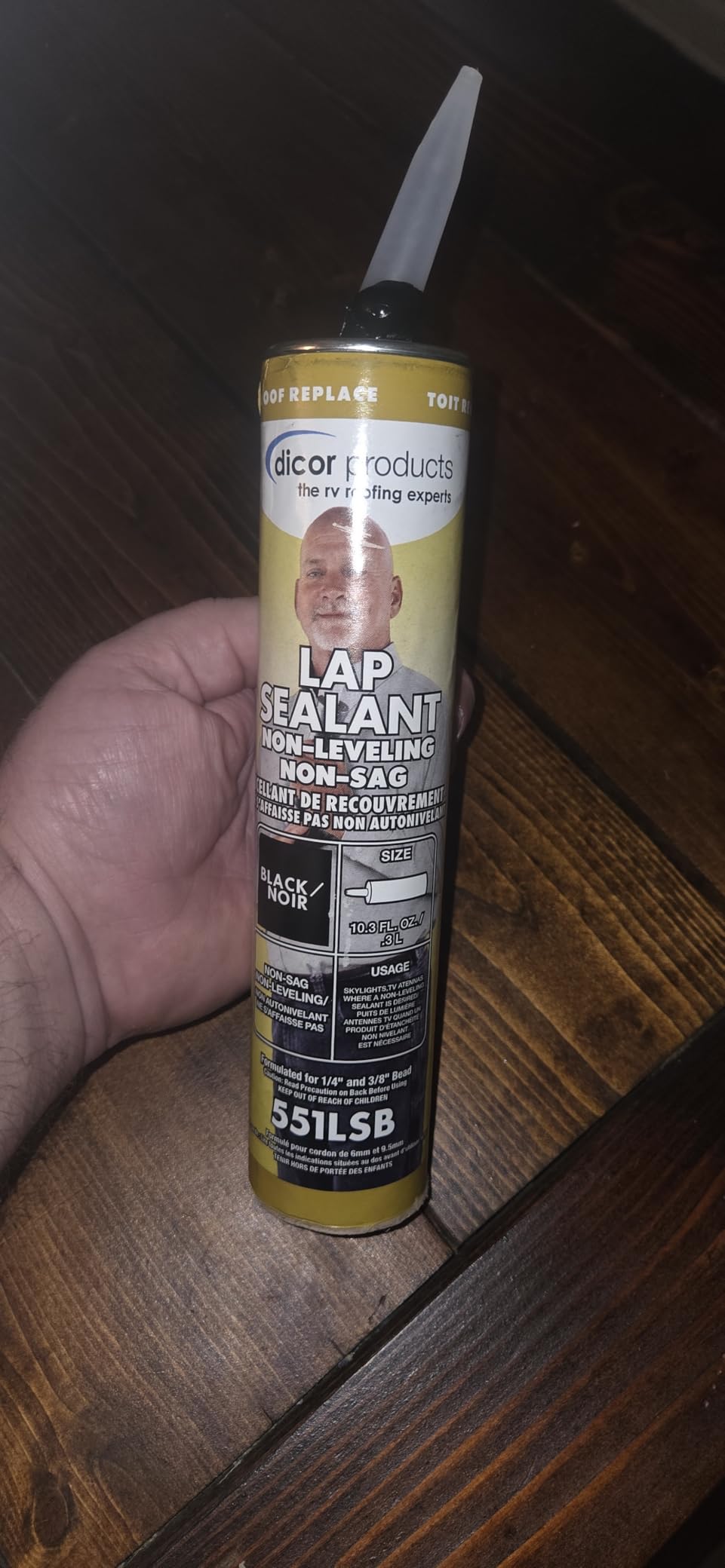 Dicor 551LSW-1 HAPS-Free NON-Leveling Lap Sealant - 10.3 Oz, White customer photo 2