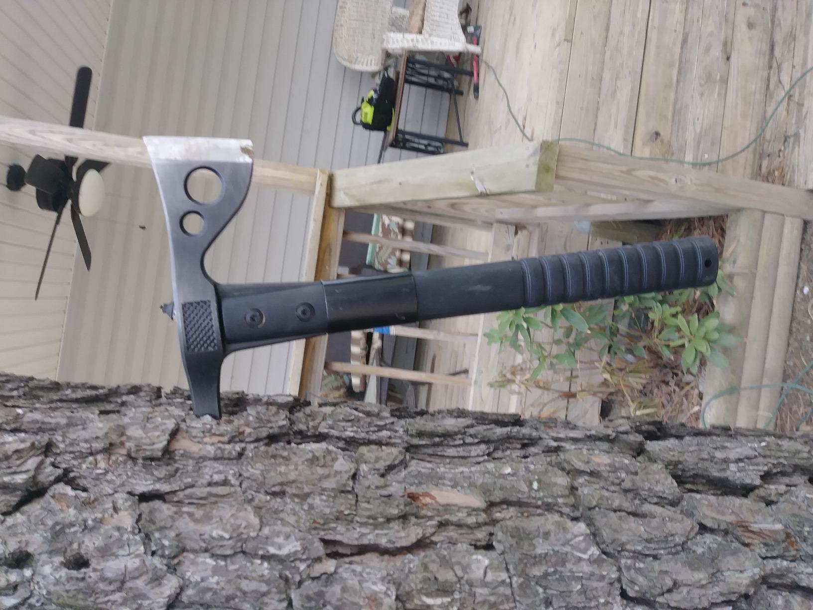 SOG FastHawk - Lighter, Faster, Agile Throwing Hatchet, Versatile Survival Tactical Axe for Competition Throwing and Camping, Hunting and Packing-Black (F06TN-CP) customer photo 1
