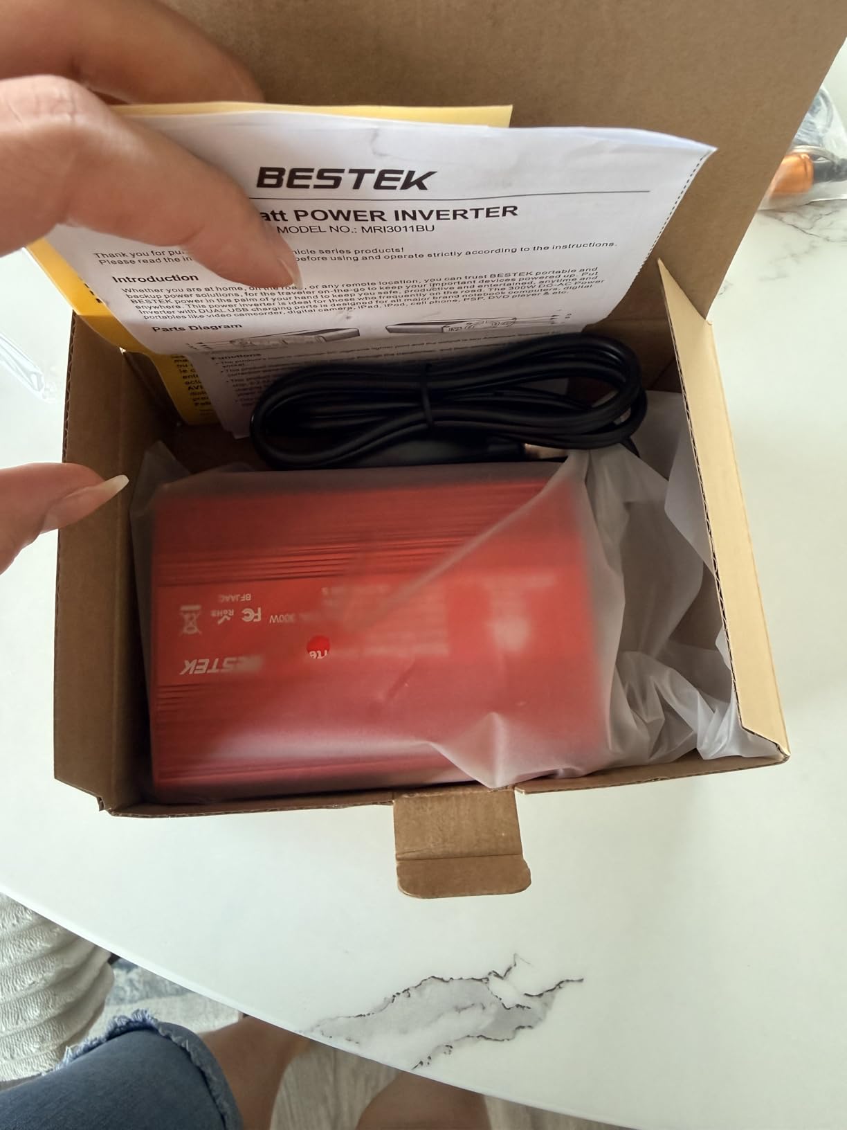 BESTEK Power Inverter DC 12-17V to AC 110V - 300W Car Plug Adapter Outlet customer photo 1