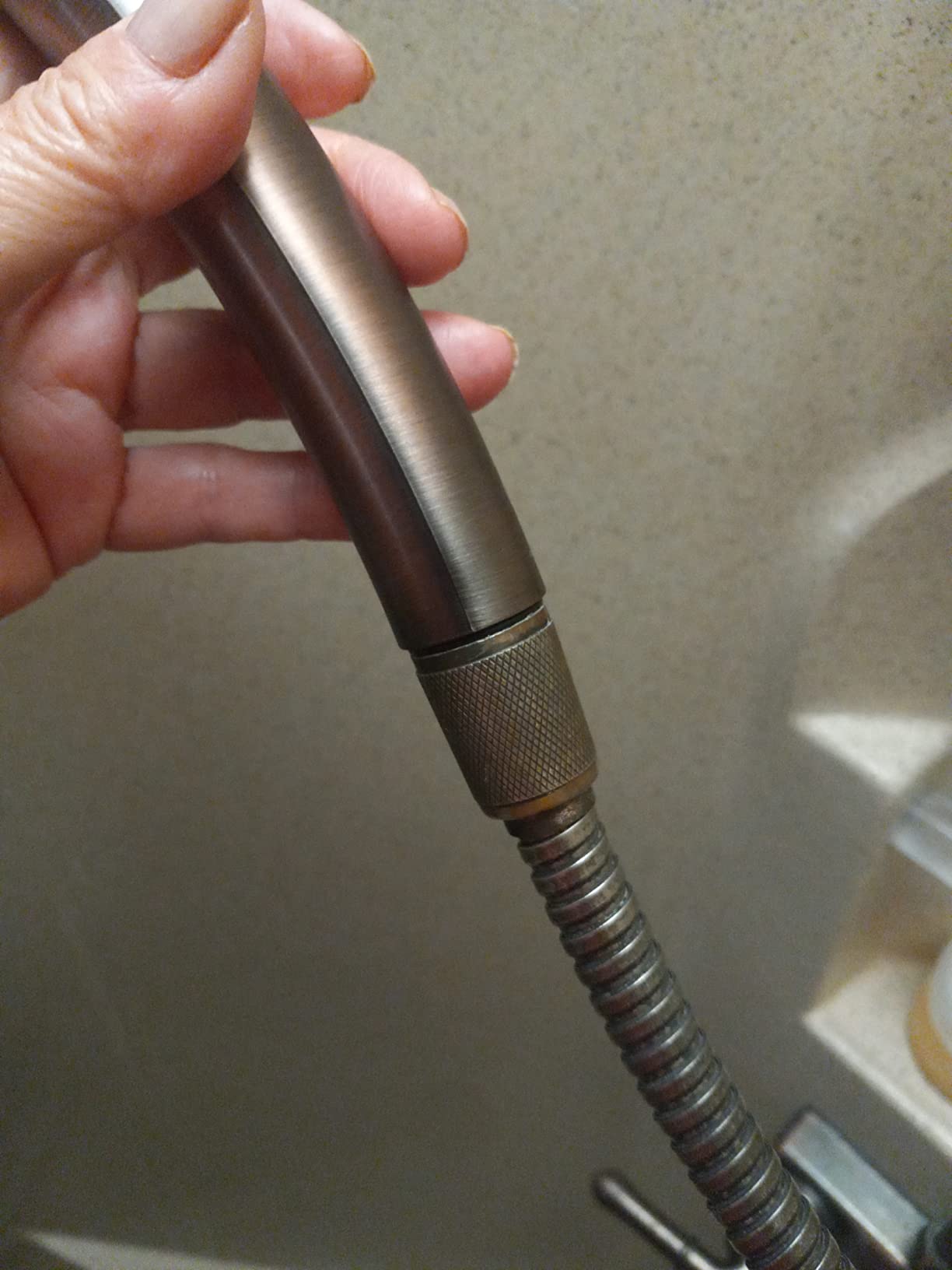 Dura Faucet DF-SA400-ORB RV Handheld Shower Wand (Oil Rubbed Bronze) | RV handheld shower wand with water-saving control. Fits standard RV shower hoses. Oil Rubbed Bronze finish. customer photo 1