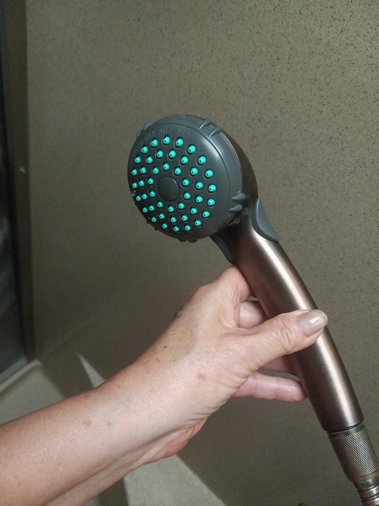 Dura Faucet DF-SA400-ORB RV Handheld Shower Wand (Oil Rubbed Bronze) | RV handheld shower wand with water-saving control. Fits standard RV shower hoses. Oil Rubbed Bronze finish. customer photo 2
