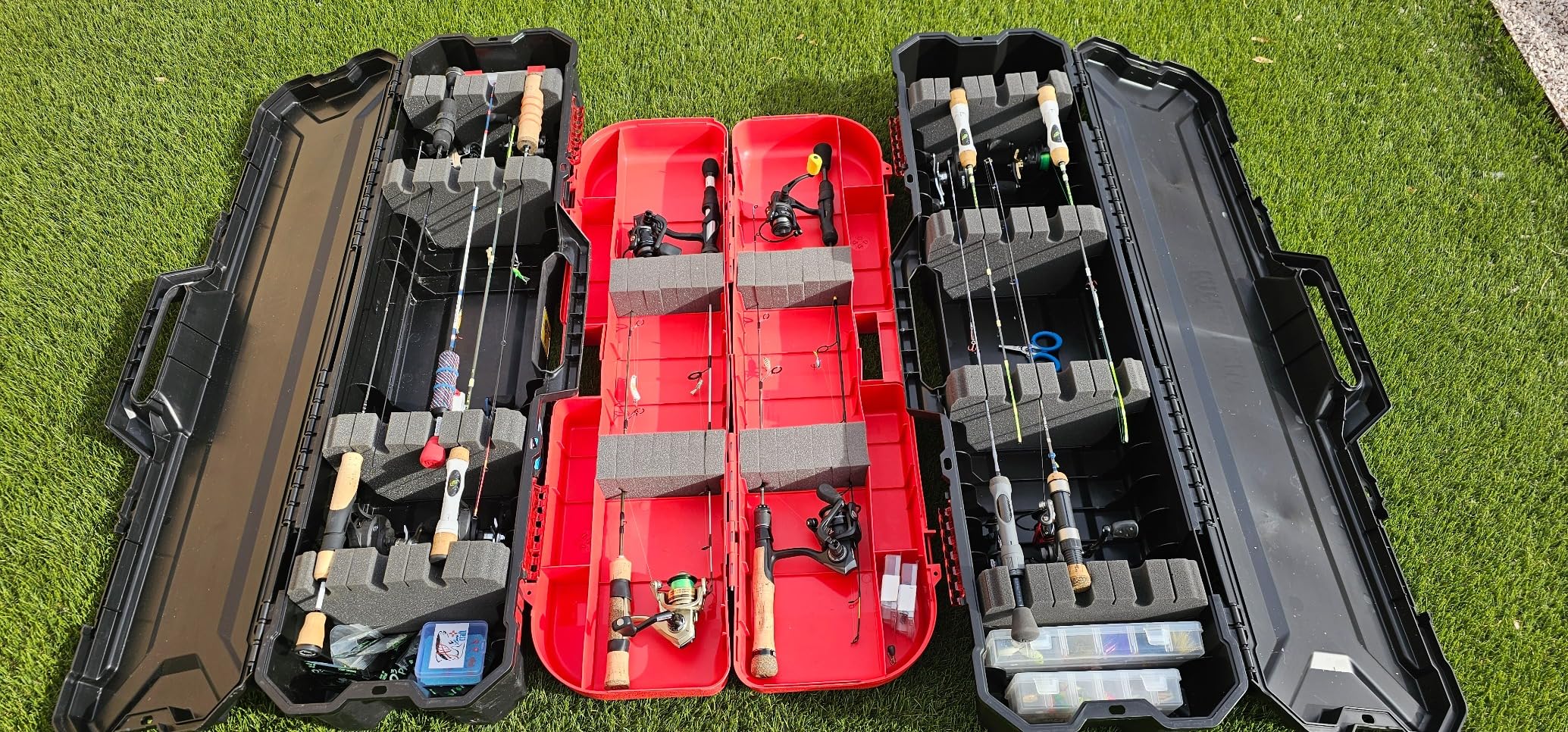 MTM IFB-1-30 Ice Fishing Rod Box, Storage & Transport Case for Ice Fishing Rods, Holds up to 8 Rods, Secure Latch Design, Strong Handle, USA Made, Red customer photo 2
