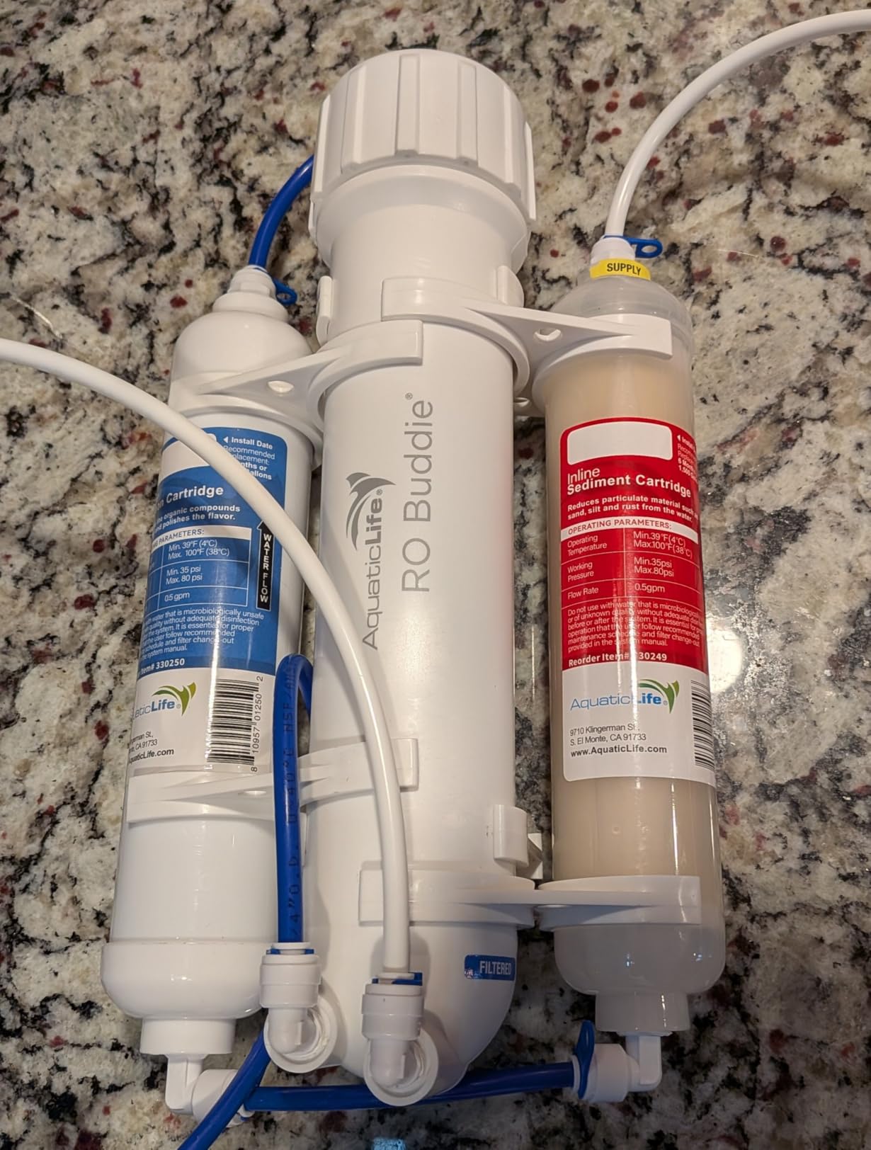 Aquatic Life RO Buddie 3-Stage Aquarium Water Filter System, Reverse Osmosis RO Filtration Unit for Fish Tank, Fountains, and More, 50 GPD (Gallons Per Day) customer photo 1