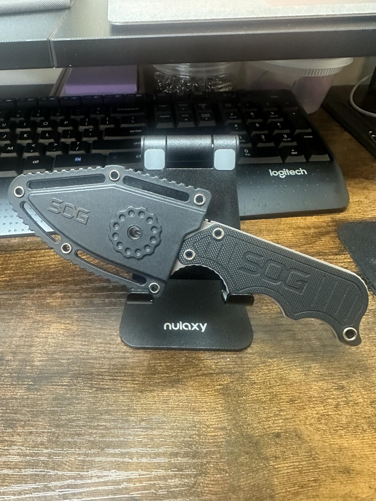SOG Small Fixed Blade Knife - Instinct Boot Knife, EDC Knife, Neck Knife, 2.3 Inch Full Tang Blade w/ Knife Sheath and Clip, 4in. x 1in. x 8.5in. (NB1012-CP) customer photo 1