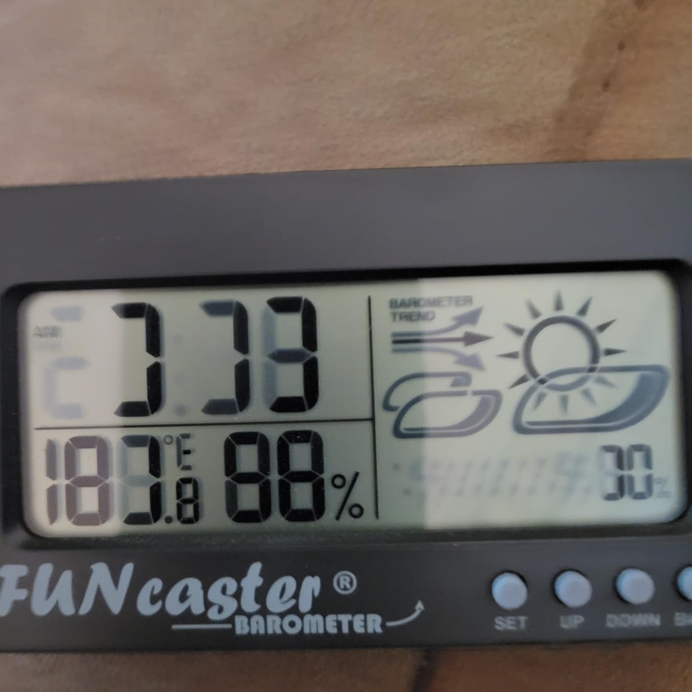 FUNcaster Barometer Ambient Weather Clock | For Golf Cart, Boat, Home, Office, Easy to See Time, Temperature Display, Humidity Display, Forecast Display customer photo 1