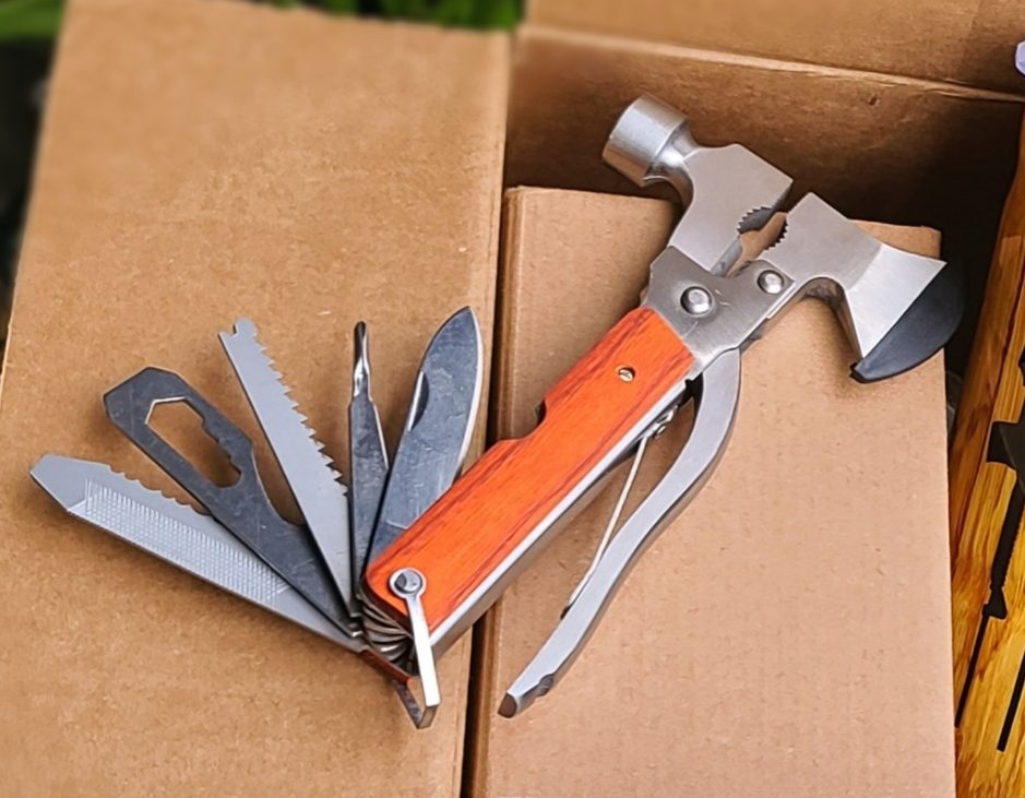 18-in-1 Multitool Camping Axe Hammer, Multi Tool with Plier, Knife | Emergency Escape Tool, Survival Gear for Outdoor Hunting Hiking, Fathers Day Gift for Men Dad Husband Boyfriend customer photo 1