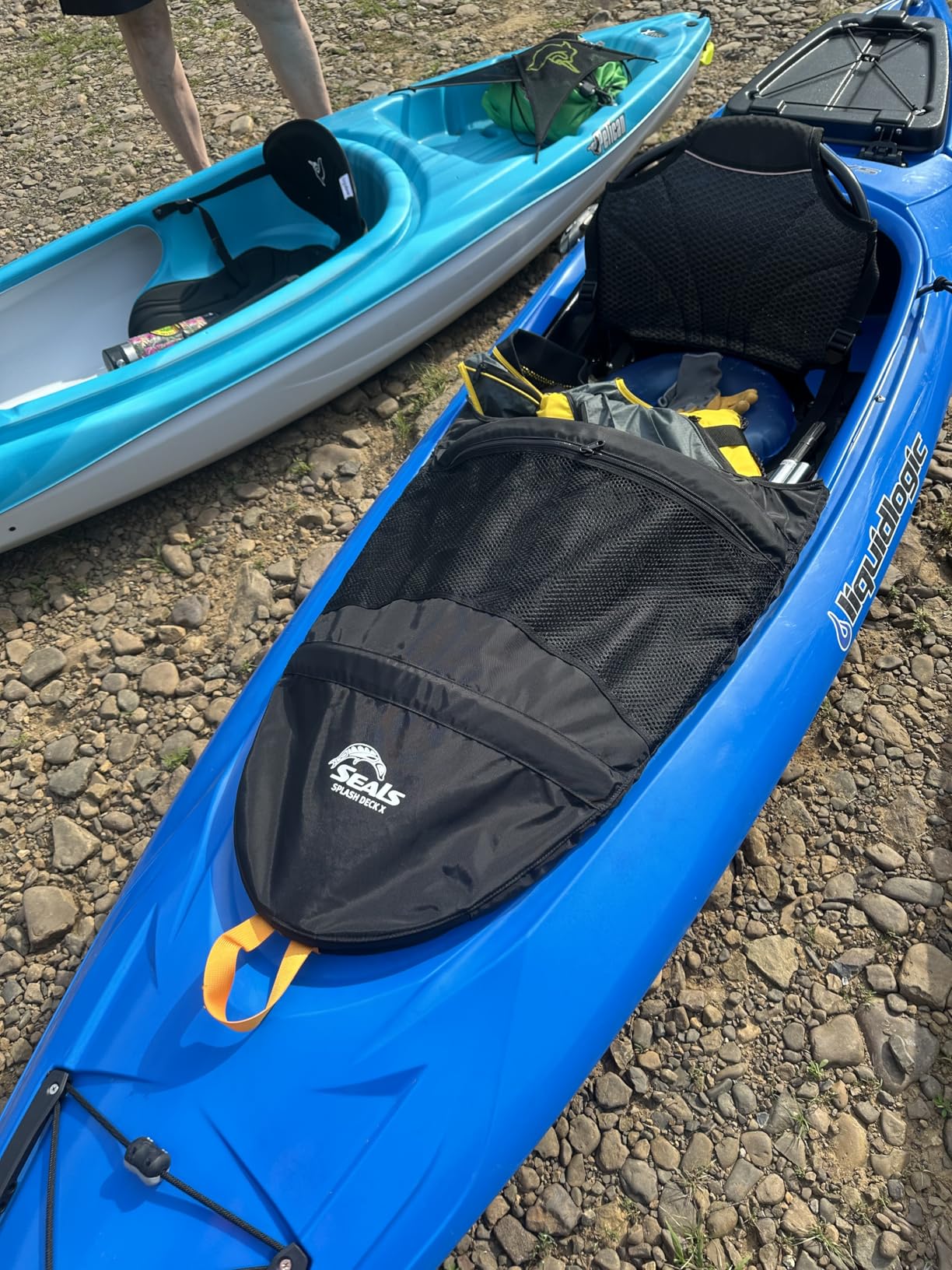 Seals Kayaking Splash Deck Spray Skirt | Half-Cockpit Cover, Spray & Splash Protection Kayaking in Calm to Moderate Conditions, Made in USA customer photo 2
