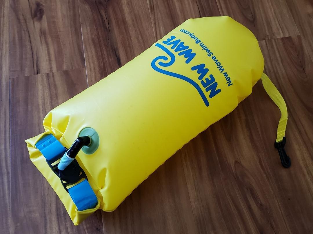 Swim Safety Float and Drybag for Open Water Swimmers, Triathletes, Kayakers and Snorkelers, Highly Visible Buoy Float for Safe Swim Training (PVC 15 Liter Yellow) customer photo 2