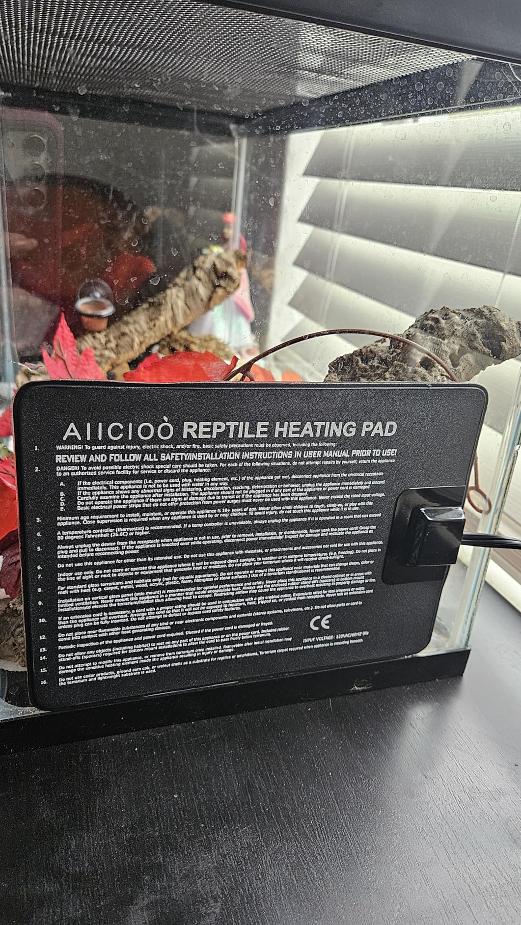 Aiicioo Reptile Heating Pad - Hermit Crab Heater Heat Mat for Reptiles Snake Lizard Terrarium 8 Watt customer photo 1