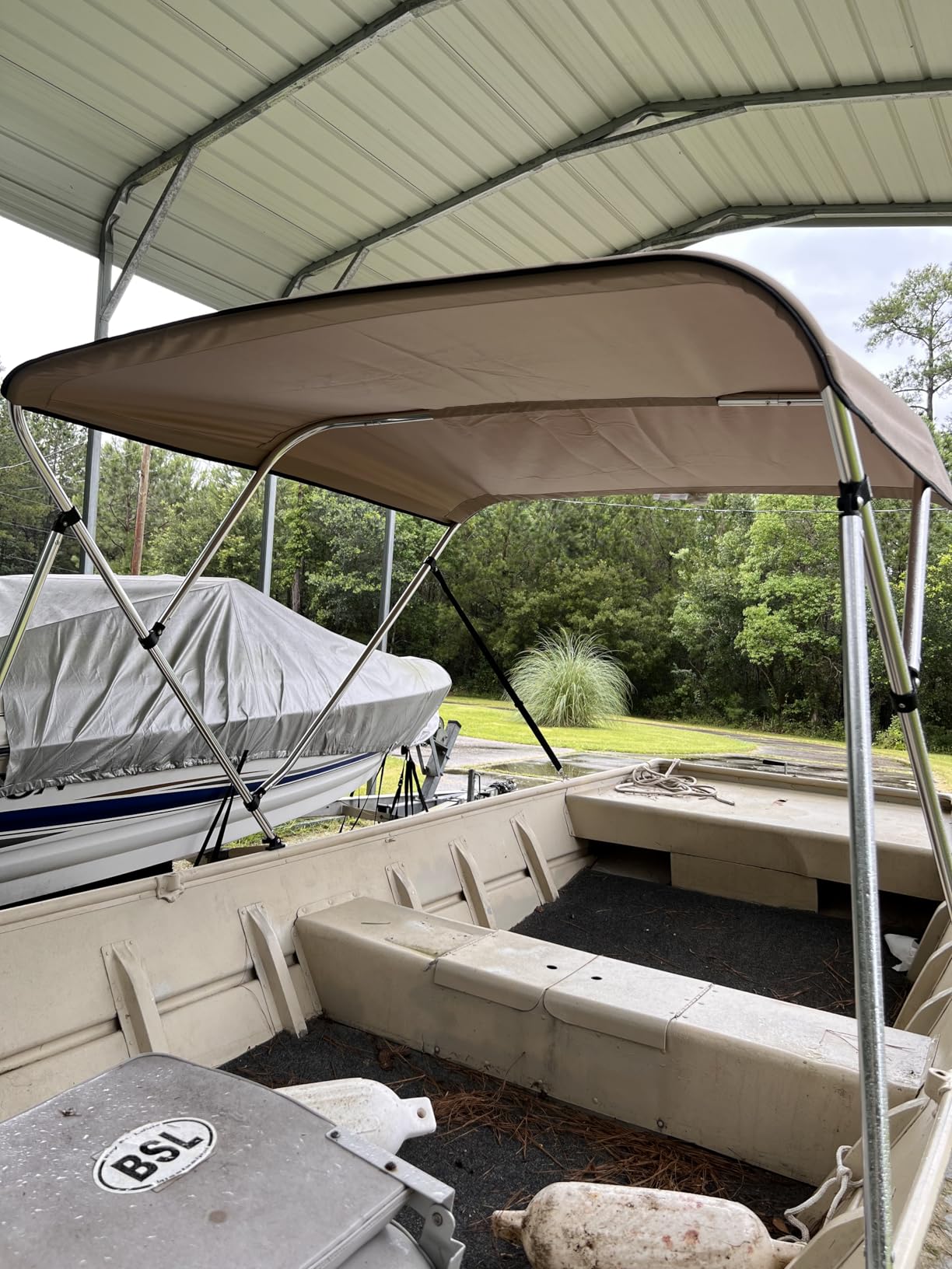 Leader Accessories 10 Colors 3 Bow 4 Bow Bimini Top Cover for Boat Includes 4 Straps 2 Rear Support Poles Mounting Hardwares Storage Boot with 1