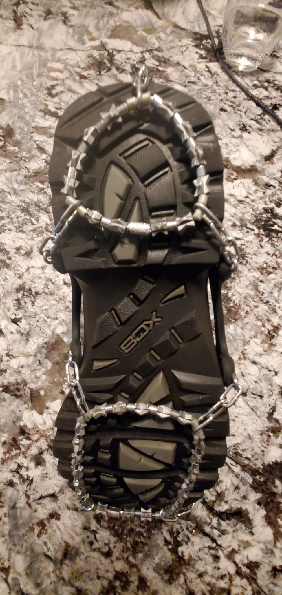 Yaktrax Diamond Grip - Full-Foot Traction on Ice, Snow, & Multi-Terrain Surfaces - Swiveling Diamond Bead Grip Points - Cold-Resistant Easy On/Off Elastic Upper Band customer photo 1