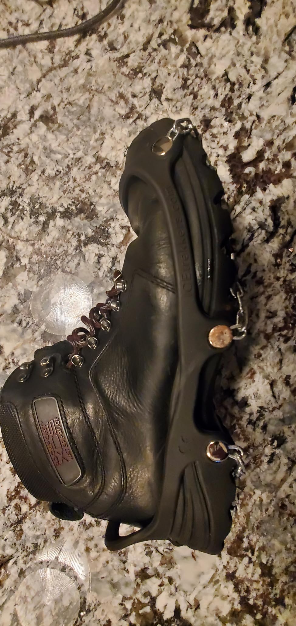 Yaktrax Diamond Grip - Full-Foot Traction on Ice, Snow, & Multi-Terrain Surfaces - Swiveling Diamond Bead Grip Points - Cold-Resistant Easy On/Off Elastic Upper Band customer photo 2