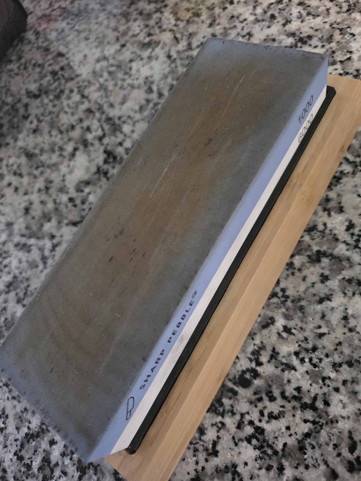 Sharp Pebble Whetstone Knife Sharpener - 1000/6000 Grit Sharpening Stone | Angle Guide for Foolproof Results - Wet Stone Sharpener & Honing Kit with Non-Slip Bamboo Base- Guided Beginner Instructions customer photo 2