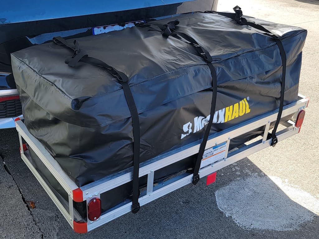 MaxxHaul 70209 Soft Shell Cargo Carrier Bag for Hitch Mount Cargo Rack - Heavy Duty and Water Resistant 47 inch 20 inch x 20 inch Black with Tie Down Straps customer photo 1