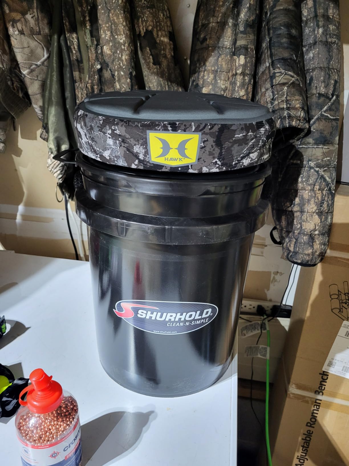 Hawk Memory Foam Bucket Top Seat - Silent Lightweight Comfortable Swiveling Portable Camo Chair for Camping, Hunting, Fishing | Easily Mounts to 2.5-7 Gallons Bucket customer photo 2