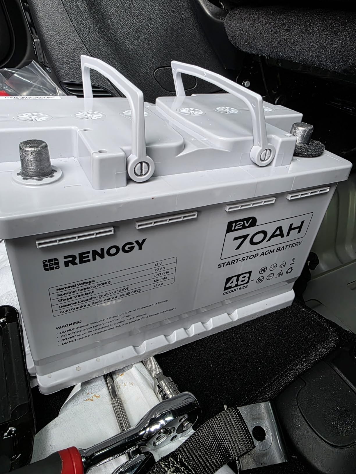Renogy Deep Cycle AGM Battery 12 Volt 200Ah, 3% Self-Discharge Rate, 2000A Max Discharge Current, Safe Charge Most Home Appliances for RV, Camping, Cabin, Marine and Off-Grid System customer photo 1