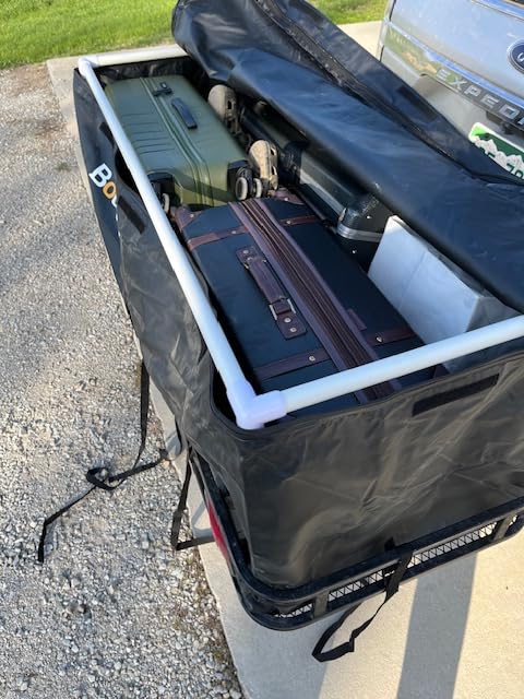 BougeRV Hitch Cargo Carrier Bag Waterproof/Rainproof for Car Truck SUV Vans Rear Mount Trays and Baskets 48'' L x 20'' W x 22'' H customer photo 1