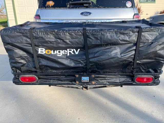BougeRV Hitch Cargo Carrier Bag Waterproof/Rainproof for Car Truck SUV Vans Rear Mount Trays and Baskets 48'' L x 20'' W x 22'' H customer photo 2