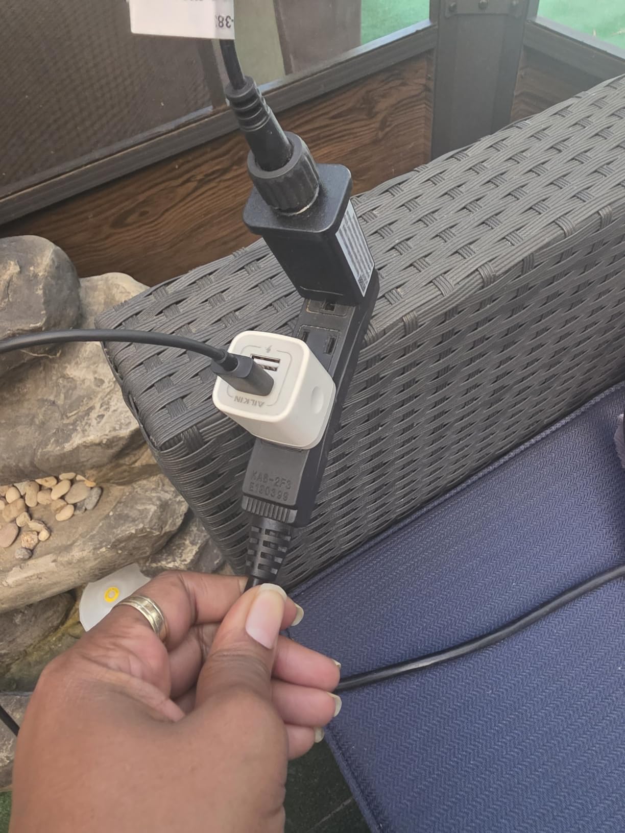 UltraPro 25 Ft Outdoor Extension Cord, 3 Outlet Power Strip | Long Extension Cord with Multiple Outlets, Grounded Heavy Duty Extension Cord, 16 Gauge, UL Listed, Black, 36825 customer photo 2
