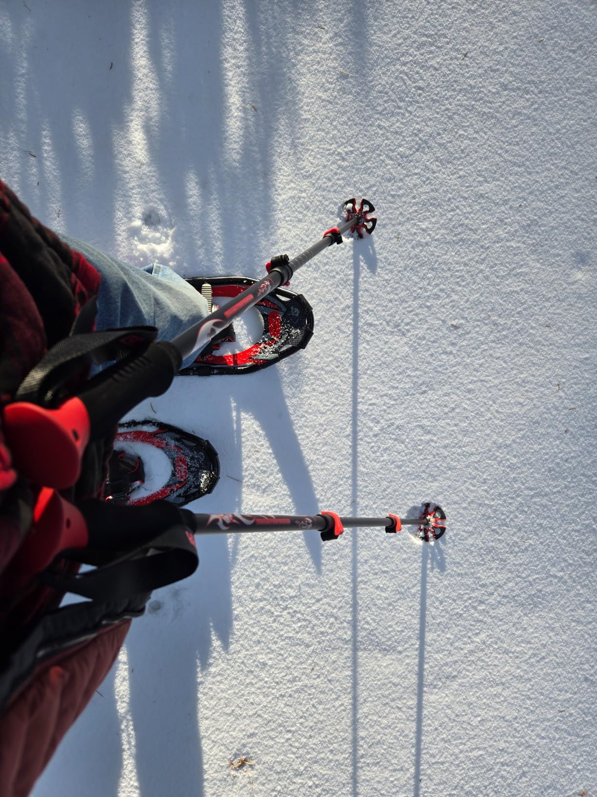 G2 21/25/30/36 Inches Light Weight Snowshoes with Trekking Poles, Tote Bag, Special EVA Padded Ratchet Binding, Heel Lift, Toe Box(6 Colors Available) customer photo 2