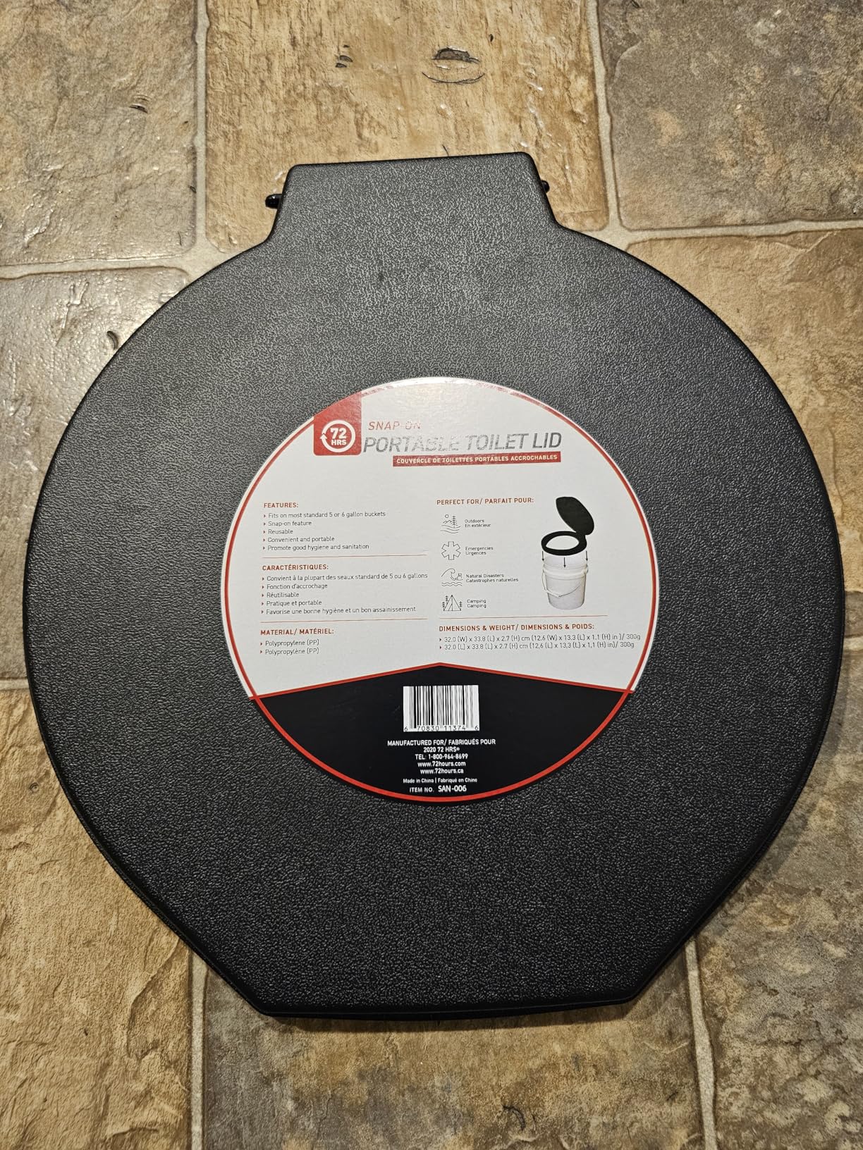 72 HRS Premium Portable Camping Toilet Seat with Lid for 5 Gallon Buckets customer photo 1