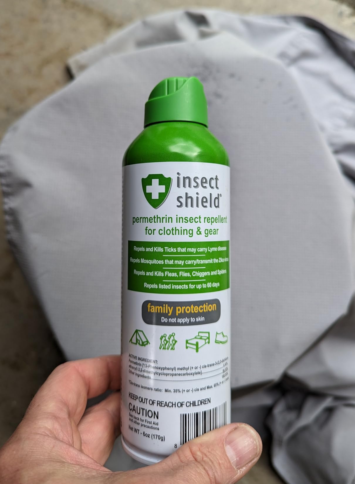 Insect Shield Premium Permethrin Spray - Tick, Flea, Fly, Mosquito, Chigger, Spider & Bed Bug Repellent for Clothing, Gear, Furniture, & Tents, Last up to 60 Days, Clear, 6 Oz Aerosol customer photo 1