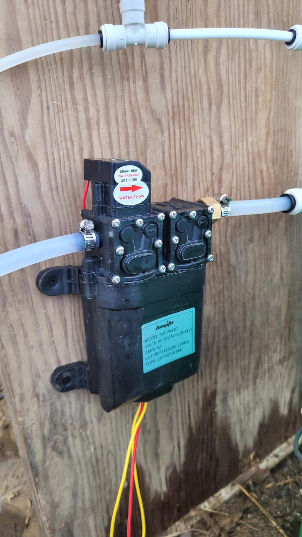 12V DC Fresh Water Pump 7.5 L/Min 2 GPM 100 PSI | 12 Volt Diaphragm Self Priming Sprayer Pump with Pressure Switch for RV Camper Marine Boat customer photo 2