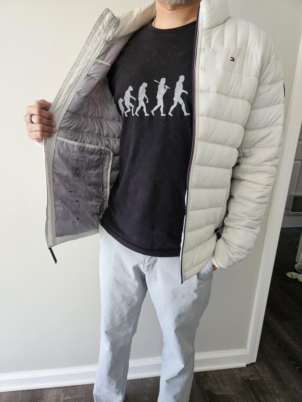 Tommy Hilfiger Mens Embroidered Logo Puffer Jacket customer photo 1
